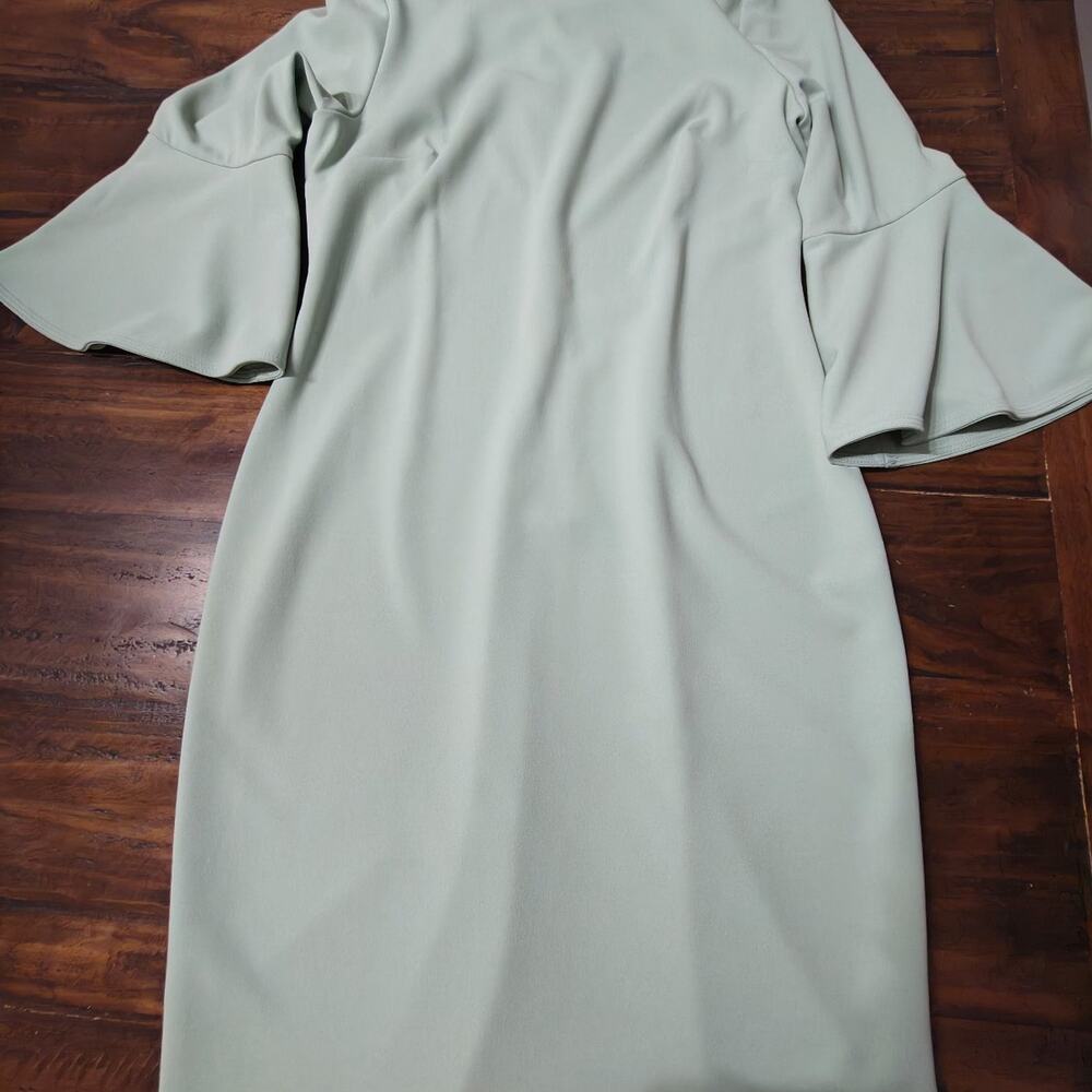 Calvin Klein Sage Green Bell Sleeve Sheath Dress Size 12